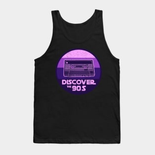 DISCOVER THE 90S vintage retro 90s nostalgia design third color version with distress Tank Top